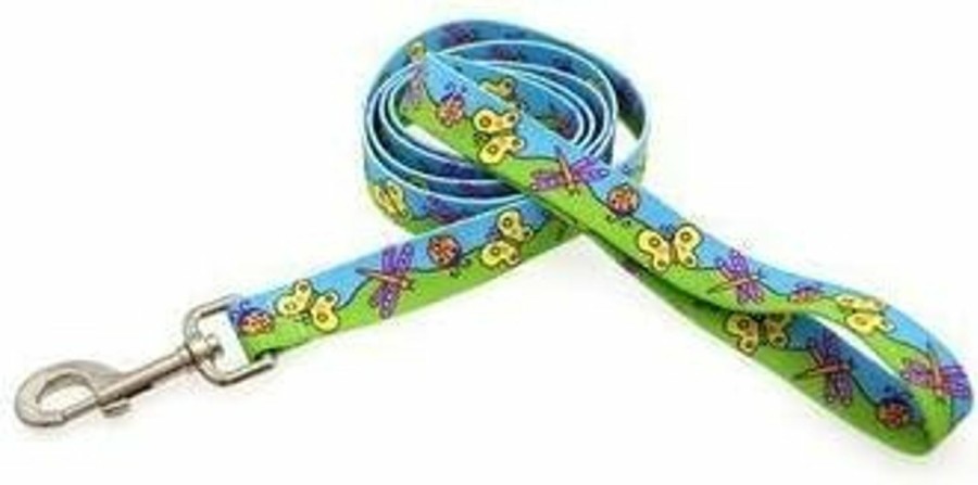 Small Animal Yellow Dog Design | Yellow Dog Design Standard Lead, Butterflies, 1\" X 60\" (5 Ft.)