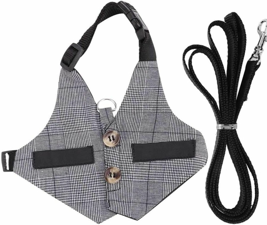 Small Animal ZLXHDL | Rabbit Harness, Escape Proof Rabbit Clothes Soft Rabbit Breathable Harness With Leash Gentlemanly Style For Outdoor Active(M)