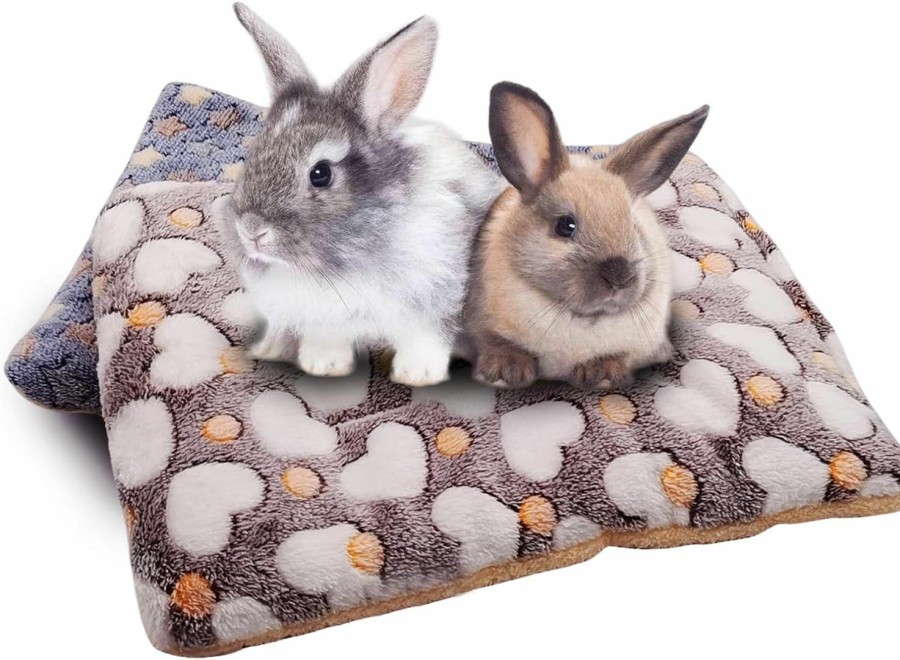 Small Animal kathson | Kathson 2 Pcs Rabbit Bed Mat Guinea Pig Warm Bed Small Animal Plush Bed Winter Thick Fleece Sleep Pad For Bunny Hamster Squirrel Chinchilla Ferrets Hedgehog