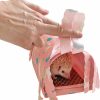 Small Animal Ymid Select | Small Animal Tunnel Cave Hideout Forest Hidey Curtain Summer Straw Mat For Hedgehog/Baby Guinea Pig/Mice/Hamster/Gerbil Rats/Ferret (Pink)