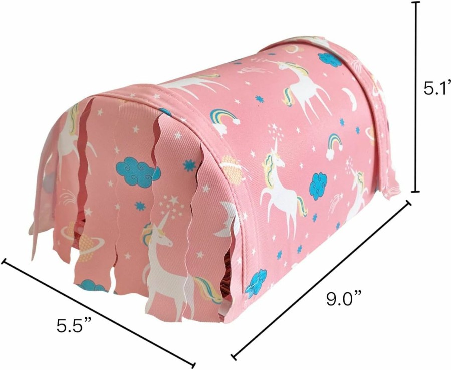 Small Animal Ymid Select | Small Animal Tunnel Cave Hideout Forest Hidey Curtain Summer Straw Mat For Hedgehog/Baby Guinea Pig/Mice/Hamster/Gerbil Rats/Ferret (Pink)