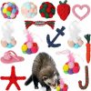 Small Animal Sotiff | Sotiff 15 Pcs Ferret Toys Include 8 Ferret Rope Chew Toys And 7 Ferret Ball With Bell Toys For Guinea Pigs, Ferret Cage Accessories Durable Knotted Rope Tug Colorful Pompom Balls Interactive Sound Toy