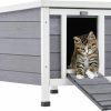 Small Animal CO-Z | Co-Z Outdoor Cat House Weatherproof Rabbit Hutch Hideout Indoor Bunny Cage, Wooden Outside Shelter For Feral Cats, Rabbits, Chicken, Small Animal, Ideal For Guinea Pigs Pigeons Ducks Tortoises, White