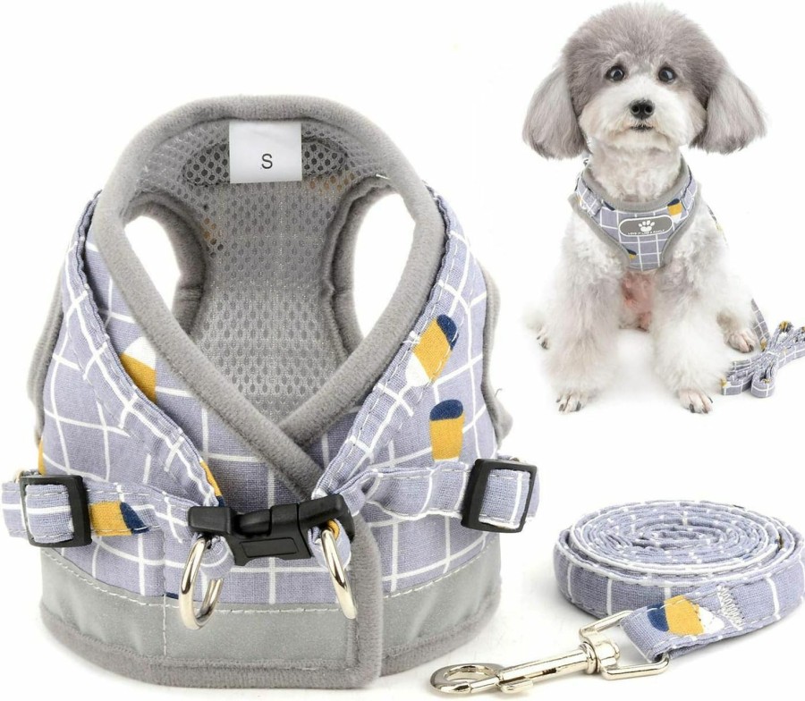 Small Animal Zunea | Zunea No Pull Small Dog Harness And Leash Set Adjustable Reflective Step-In Chihuahua Vest Harnesses Mesh Padded Plaid Escape Proof Walking Puppy Jacket For Boy Girl Pet Dogs Cats Pink L