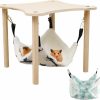 Small Animal KOOLATION | Koolation Guinea Pig Hideout Beds With Wooden Stand, 2 Packs Ferret Rat Hammocks, Guinea Pig Toy And Hide House Accessories, Hamster Stuff (Single)