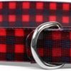 Small Animal Yellow Dog Design | Yellow Dog Design Buffalo Plaid Red Elements Dog Collar Fits Neck 20.5 To 24\", X-Large/1\" Wide