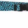 Small Animal Yellow Dog Design | Yellow Dog Design Leopard Teal Dog Collar 1\" Wide And Fits Neck 18 To 28\", Large