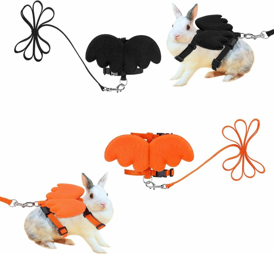 Small Animal Mogoko | Mogoko 2 Pcs Cute Halloween Rabbit Harness And Leash Set, Adjustable Bunny Vest Dress With Lead For Ferret Guinea Pig Kitten Small Animals(Xs Size)