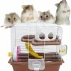 Small Animal Mokernali | Hamster Cage, Double Layer Quiet Running Wheel Hamster Cage, Self-Assembly Hamster Cage Accessories For Hamsters Sugar Gliders Birds Ferrets, 35 X 26.5 X 32Cm