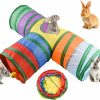 Small Animal WXJ13 | Wxj13 Bunny Tunnels Cat Tube Collapsible 3 Way Rabbit Tunnels For Indoor Bunnies Bunny Hideout Small Animal Tunnel Tubes Hideout Extra Hideaway Toys Rabbits Bunny Guinea Pigs Kitty,Colorful