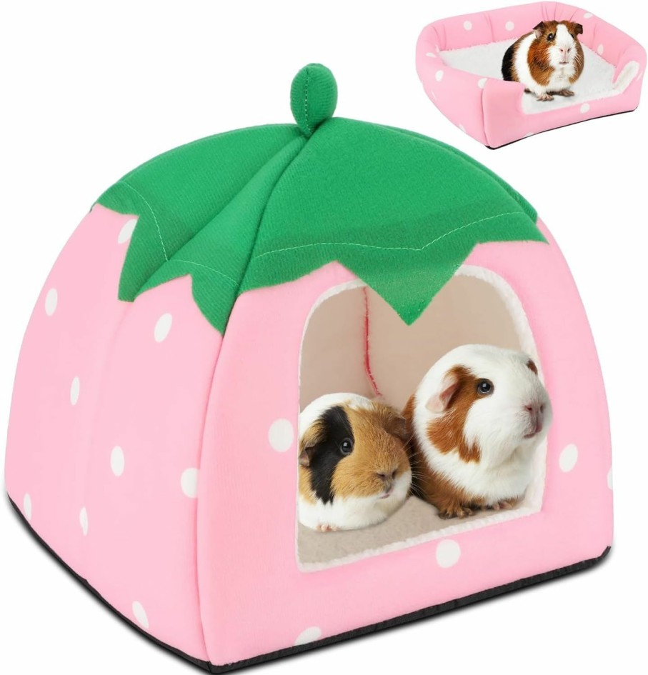 Small Animal BWOGUE | Bwogue Guinea Pig House Bed Cozy Hamster Cave Large Hideout For Dwarf Rabbits Hedgehog Bearded Dragon Winter Nest Hamster Cage Accessories