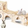 Small Animal Woiworco | Woiworco Extra Large Rabbit Castle Bunny House Hideout With 4 Houses And Rabbit Large Litter Box, Wooden Bunny Hideout Indoor Large Rabbit Hutch Play Houses And Hideouts For Hamsters Guinea Pigs Cats