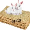 Small Animal MUYG | Muyg Rabbit Grass Mat, Grass Mats For Rabbits Bunny Natural Straw Woven Bed Small Animal Hay Matt Sleeping, Chewing, Nesting And Toys For Guinea Pig Hamster And Rat Bed Mat (6 Pcs)