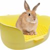 Small Animal Hamiledyi | Hamiledyi Rabbit Litter Box Toilet Bunny Potty Trainer Corner Litter Bedding Box For Guinea Pigs Chinchilla Galesaur Ferret (Daffodil Yellow)