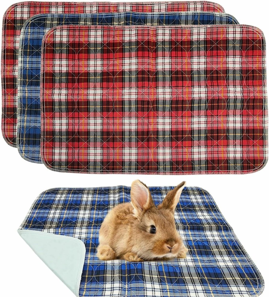 Small Animal kathson | Kathson 4Pcs Guinea Pig Cage Liner, 18"X24" Washable Rabbit Pee Pads Waterproof Reusable Pee Mats For Guinea Pig Rabbit Bunny Hamster Cat Puppy Small Animals