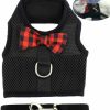 Small Animal Hypeety | Bunny Kitten Harness No Pull Cat Leash Stylish Vest Harness For Small Animal Adjustable Soft Breathable Walking Harness Set (Black, L)