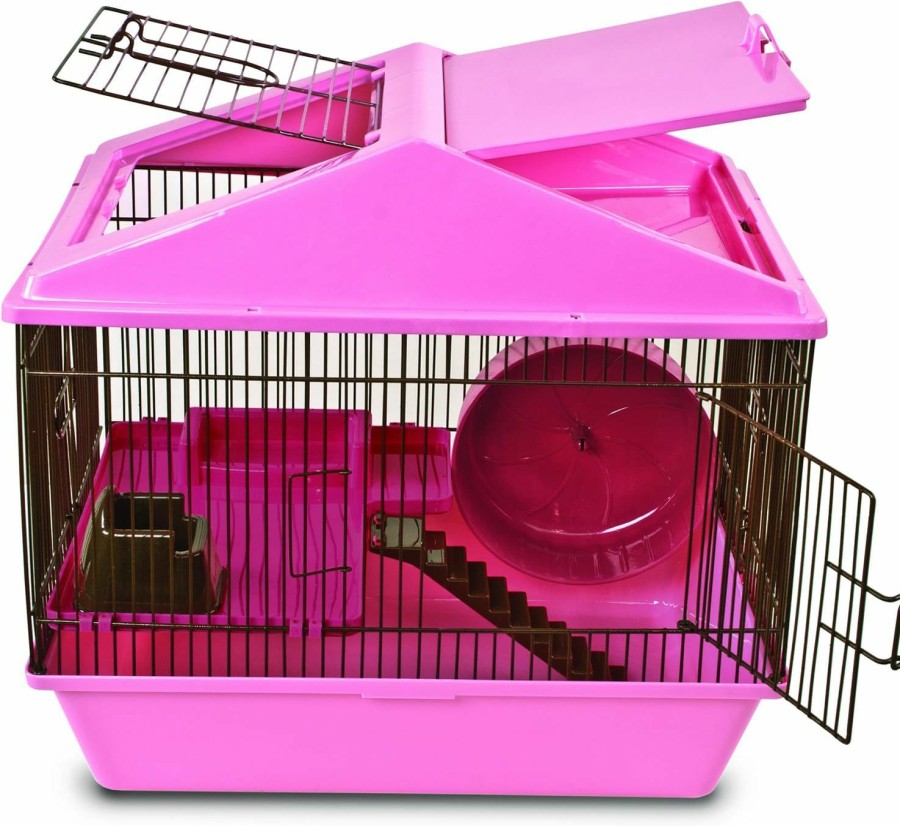 Small Animal Ware Manufacturing | Ware Manufacturing Animal House 16" 2 Level For Hamster - Colors May Vary