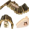 Small Animal Hamiledyi | Hamiledyi Wooden Ladder Bridge, Mouse Rest Play Hiding Toy, Rodents Wooden House Guinea Pig Climbing Ladder Chews Toy For Small Animals Rat Syrian Hamster Squirrel Chinchilla Hedgehog3Pcs