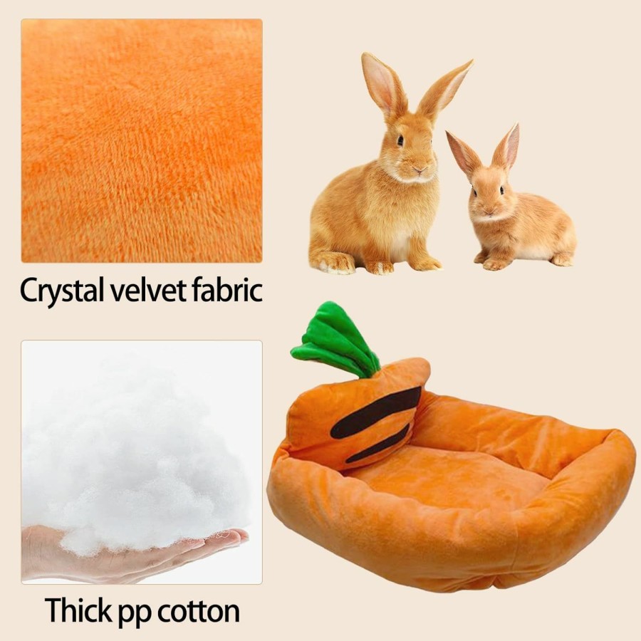 Small Animal Acsist | Acsist Bunny Bed Carrot Shape Rabbit Winter Bed Mat Warm Small Animal Mattres Sleep Bed For Guinea Pig Chinchilla Squirrel Hedgehog Bunny And Other Small Animals(Square-Shaped)