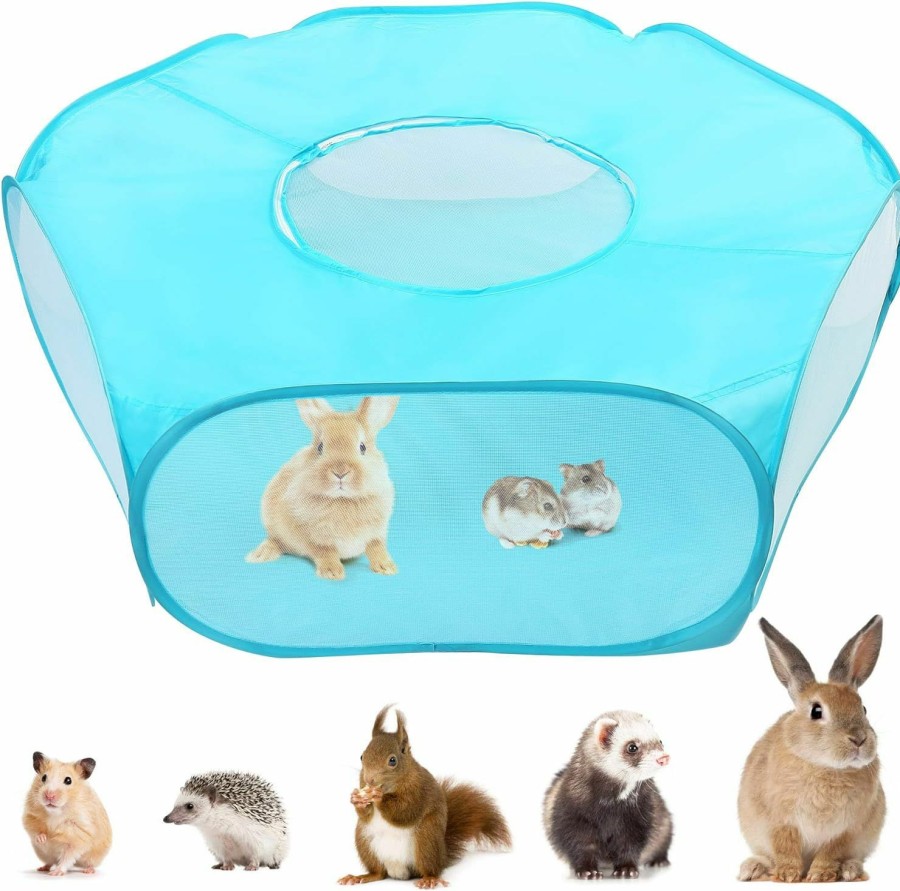 Small Animal PrimePets | Primepets Small Animal Playpen, Guinea Pig Playpen, Foldable Hamster Cage Tent With Zipper Cover, Waterproof Play Yard Fence For Hamster Rabbit Kitten, Indoor Small Pet Exercise Pen