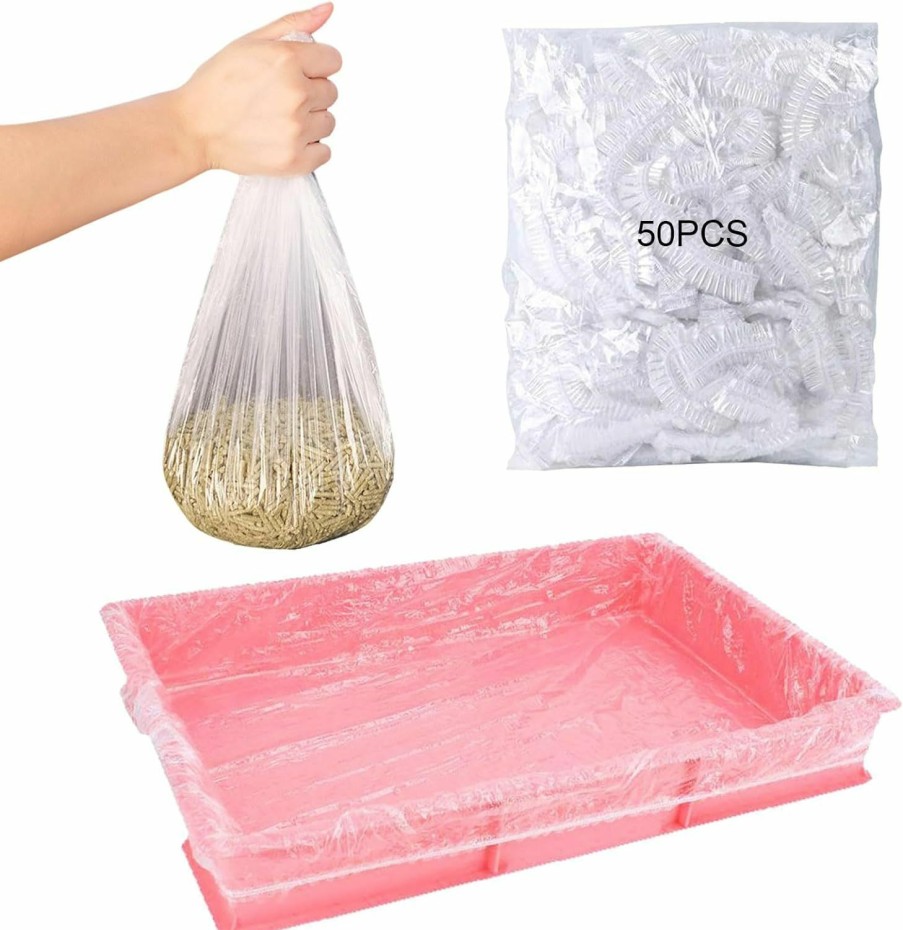 Small Animal RMNHPTK | Rmnhptk Disposable Small Animal Cage Liners, 50 Pcs Pet Tray Film Liner Rabbit Litter Pan Bags Guinea Pig Cage Toilet Plastic Film For Bird Hamster Chinchilla Hedgehog (35 In)