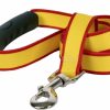 Small Animal Yellow Dog Design | Yellow Dog Design Sterling Stripes Yellow And Red Dog Leash With Comfort Grip Handle-Small-5/8 And 5' (60\")