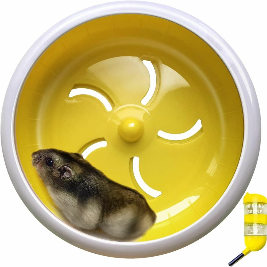 Small Animal lazYYzal | Lazyyzal Hamster Wheel,Silent Hamster Wheel,Silent Wheel,Quiet Hamster Wheel,Super-Silent Hamster Exercise Wheel,Silent Hamster Wheel For Hamsters,Mice,Small Animals ( 7 In,Yellow)