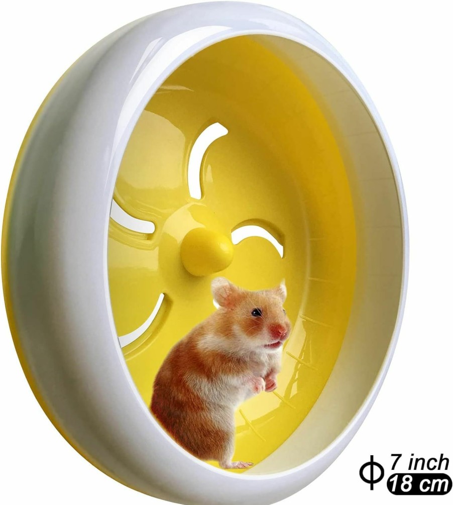 Small Animal lazYYzal | Lazyyzal Hamster Wheel,Silent Hamster Wheel,Silent Wheel,Quiet Hamster Wheel,Super-Silent Hamster Exercise Wheel,Silent Hamster Wheel For Hamsters,Mice,Small Animals ( 7 In,Yellow)