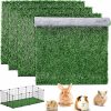 Small Animal Kigley | Kigley 4 Pcs Artificial Grass Guinea Pig Pee Pads Reusable 18 X 14 Inch Rabbit Grass Mat Washable Turf Fake Grass Replacement Pad For Potty Training Bunnies Chinchillas Puppies Small Pets