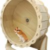 Small Animal Hamiledyi | Hamiledyi Hamster Wheels Wooden Small Pets Exercise Wheel Silent Hamster Running Wheel Mouse Running Spinner Wheel For Gerbil Mice Guinea Pigs Dwarf Syrian Hamster (8.26In)