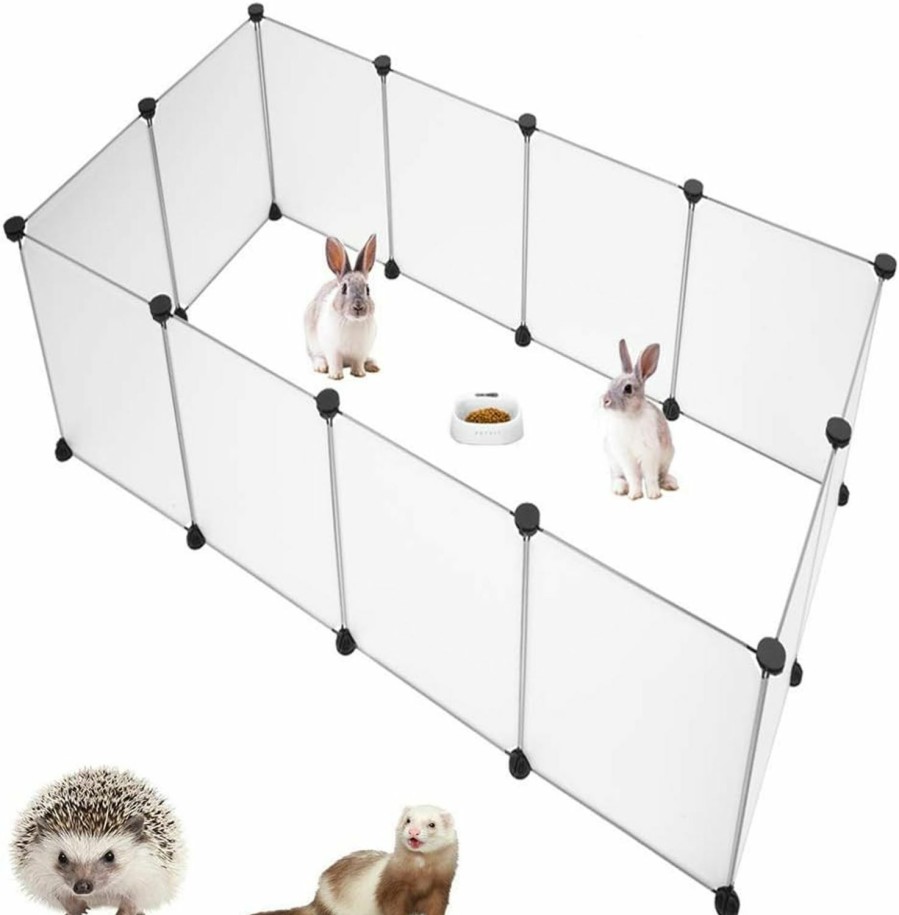 Small Animal PINVNBY | Pinvnby Pet Playpen Portable Small Animals Play Pen Rabbit Cage For Outdoor Indoor Diy Wire Fence For Hamster, Guinea Pig (45 * 35Cm/12Pieces)