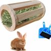 Small Animal Tfwadmx | Tfwadmx Rabbit Hay Feeder Rack Wooden Food Manger Grass Holder Cylindrical Feeding Hay Mange For Guinea Pigs Bunny Chinchilla Hamster Small Animals