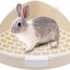 Small Animal KisSealed | Triangle Potty Trainer Corner Litter Bedding Box Pet Pan For Small Animal/Rabbit/Guinea Pig/Galesaur/Hamster/Ferret(White)(9.64\"X6.89\"X4\")