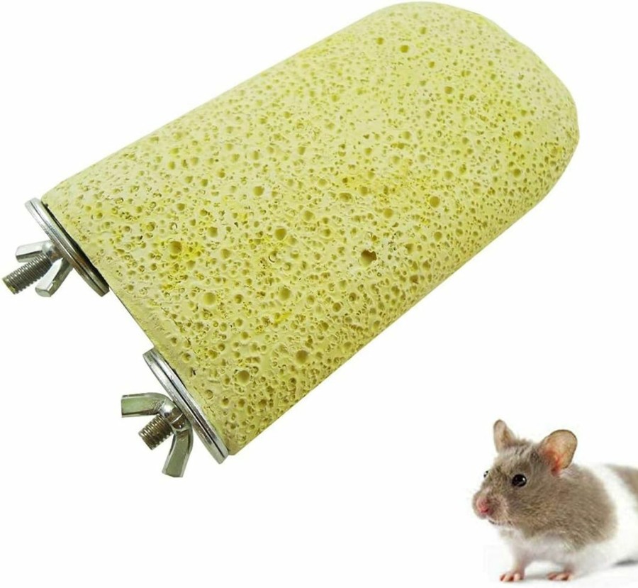 Small Animal Litewood | Lava Ledge Birds Rats Chinchillas, Teeth Grinding Lava Block For Rabbits, Hamsters And Parrots, Mineral Block, Easy Installation Random Color