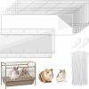 Small Animal UNIFAMILY | Unifamily 10 Pcs Pet Cage Edge Liner Clear Urine Guard Side Lining, Anti-Urine Splash Sheet For Ferret Rabbits Chinchilla Hamster Hedgehog Rat Critter Nation Cage Liner (14\" X 4.5\")