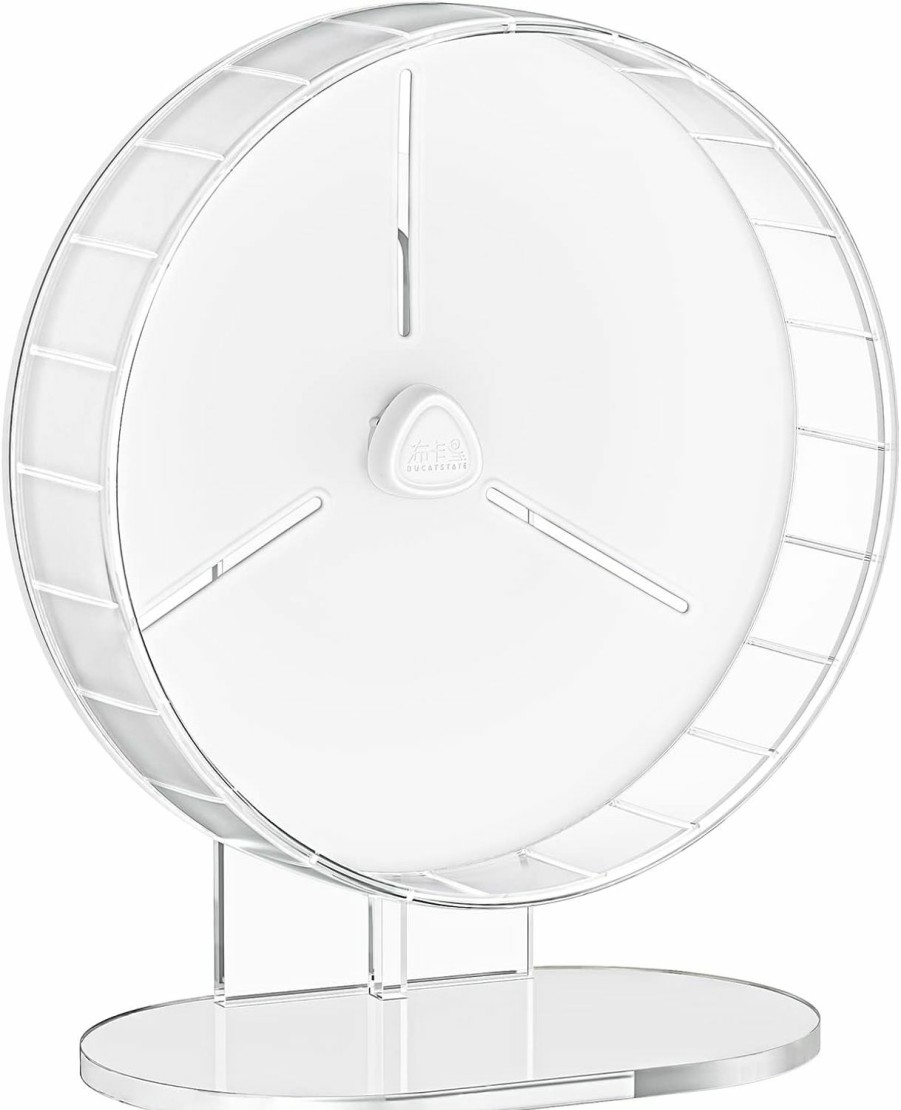 Small Animal BUCATSTATE | Bucatstate Hamster Exercise Wheel Super-Silent With Adjustable Base Cage Accessories Quiet Spinning Running Wheel For Dwarf Syrian Hamster Gerbils (6.7In, White)