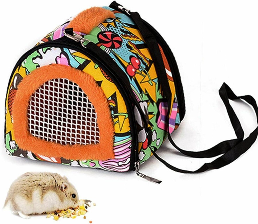 Small Animal KAMEIOU | Kameiou Portable Small Animals Hedgehog Hamster Carrier Bag Case With Detachable Strap Zipper Breathable Small Guinea Pig Rat Chinchillas Hamster Hedgehog Carrier Pounch Bag For Small Animal Carriers