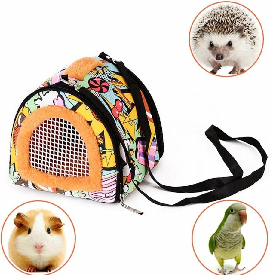 Small Animal KAMEIOU | Kameiou Portable Small Animals Hedgehog Hamster Carrier Bag Case With Detachable Strap Zipper Breathable Small Guinea Pig Rat Chinchillas Hamster Hedgehog Carrier Pounch Bag For Small Animal Carriers