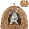 Small Animal YUEPET | Yuepet Rabbit Bed Warm Calming Rabbit House And Hideout, Grey Bunny Cave Bed For Rabbit Ferrets Guinea Pigs Hamsters And Other Small Animals(Grey)