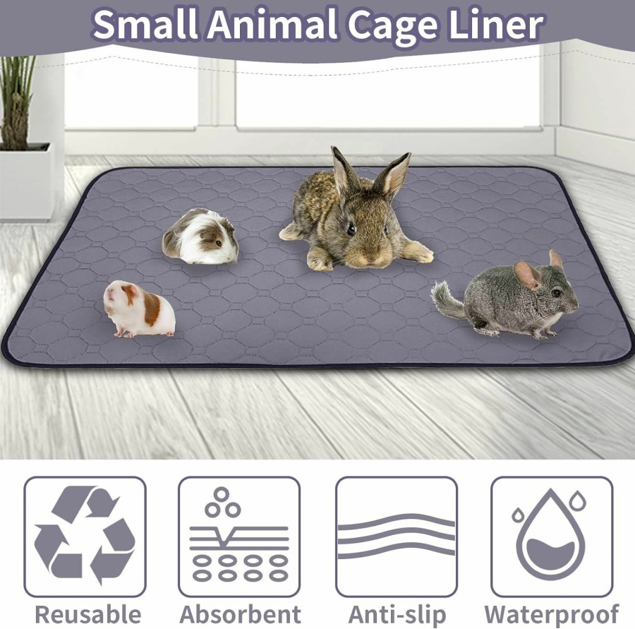 Small Animal BNOSDM | Bnosdm Guinea Pig Cage Liner Set Large Washable Hamster Fleece Bedding 55.1\" X 39.3\" Reusable Bunny Pee Pads With Garbage Bag Super Absorbent Small Animals Mats For Rabbits Chinchilla Hedgehog (Xl)