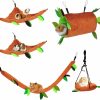 Small Animal ISMARTEN | Ismarten Hamster Guinea Pig Hammock, Small Animal Hanging Hammock Warm Bed House Hamster Guinea Pig Rat Cage Accessories Toys Bed Hanging Tunnel And Swing For Sugar Glider Squirrel Playing