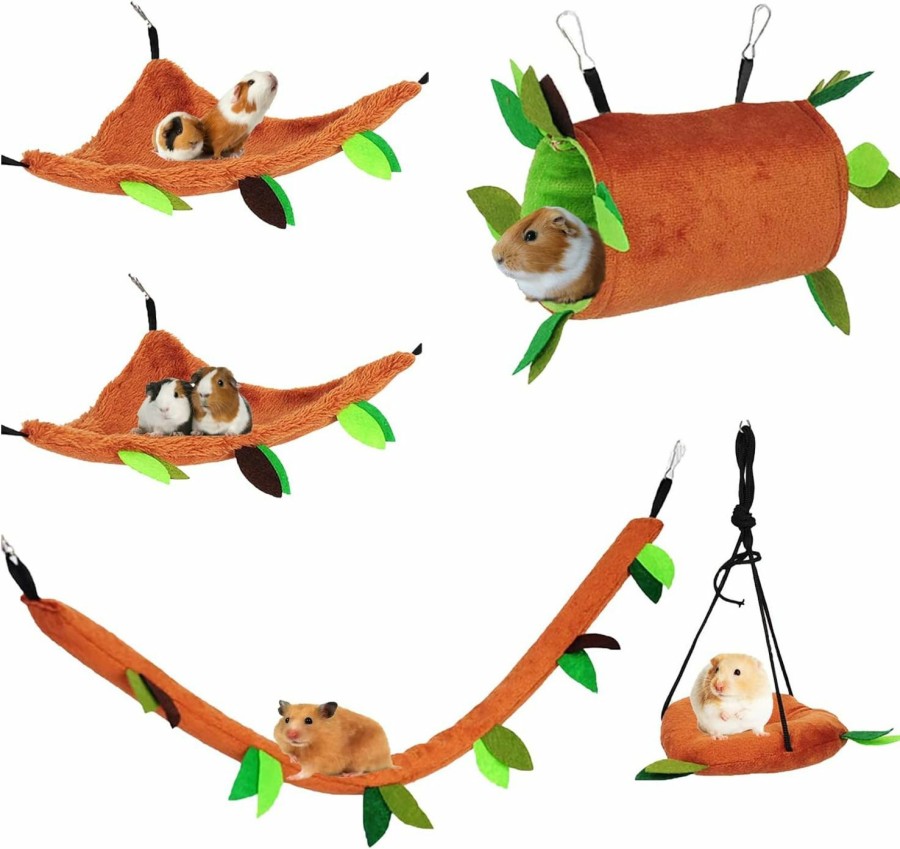 Small Animal ISMARTEN | Ismarten Hamster Guinea Pig Hammock, Small Animal Hanging Hammock Warm Bed House Hamster Guinea Pig Rat Cage Accessories Toys Bed Hanging Tunnel And Swing For Sugar Glider Squirrel Playing