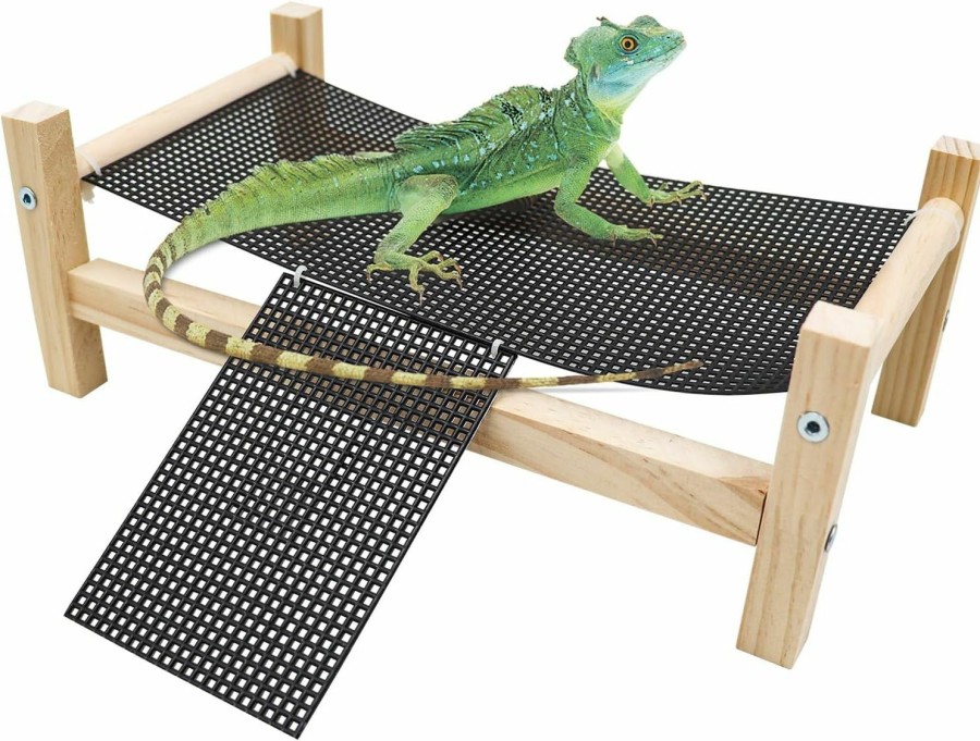 Small Animal Dnoifne | Dnoifne Reptile Hammock Swing Hanging Bed, Wooden Lizard Bed, Reptile Summer Bed For Bearded Dragon Leopard Gecko Lizard