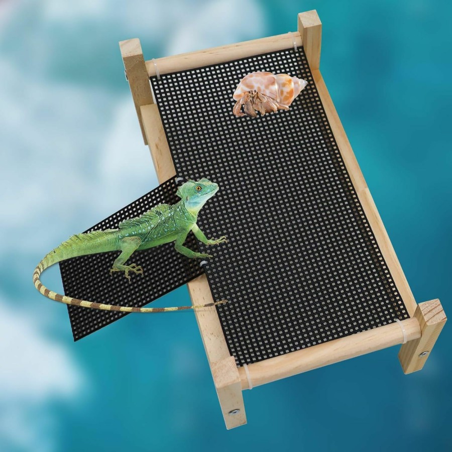 Small Animal Dnoifne | Dnoifne Reptile Hammock Swing Hanging Bed, Wooden Lizard Bed, Reptile Summer Bed For Bearded Dragon Leopard Gecko Lizard