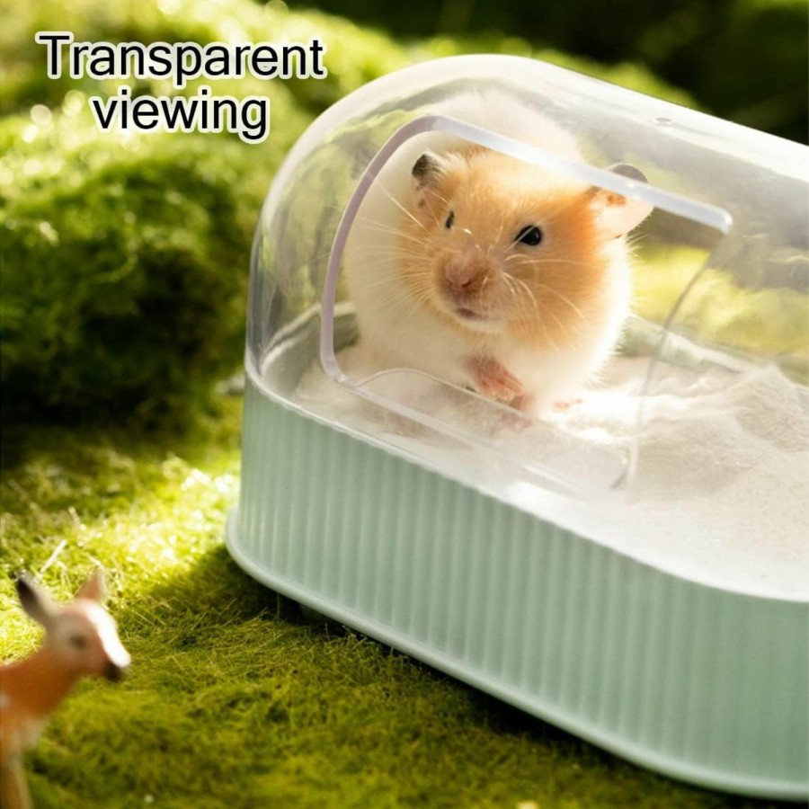 Small Animal Hamiledyi | Hamiledyi Hamster Sand Bath Container,Hamster Sand Bath Box,Hamster Bathroom,Half Transparent Hamster Bathtub For Hamsters Mice Rats Lemmings Gerbils