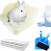 Small Animal kathson | Kathson Rabbit Litter Box Toilet Pet Potty Trainer Cage Corner Tray Pan Litter Bedding Box Hanging Water Fountain Automatic Dispenser For Adult Guinea Pigs Rabbits Hamster Chinchilla Ferret