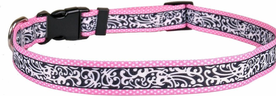 Small Animal Yellow Dog Design | Yellow Dog Design Chantilly Pink Roman Style H Dog Harness, Large