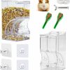 Small Animal Lucky Interests | Lucky Interests 2 Pcs Hamster Automatic Feeder 300Ml, Hamster Food Dispenser With Brackets Small Animals Food Bowl For Dwarf Hamster Guinea Pig Chinchilla Gerbil Bird Hedgehog Ferret With 2 Spoon