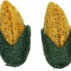 Small Animal Lanermoon | Lanermoon Chew Toy For Teeth,Natural Loofah With Corn Shape,2 Pack Pet Toys For Rabbits,Hamsters,Guinea Pigs,Parrots And Other Small Animals