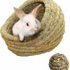 Small Animal kathson | Kathson Woven Pet Hay Bed For Hamsters, Hand Crafted Grass House For Rabbits, Guinea-Pigs, Bunny And Cats (1Ball+Bed)